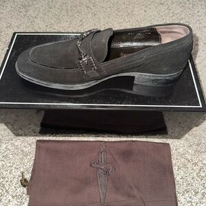 Cesare Paciotti 27726 Vit Camoscio Black Suede Luxury Italian Men Shoe Sz. 6 1/2